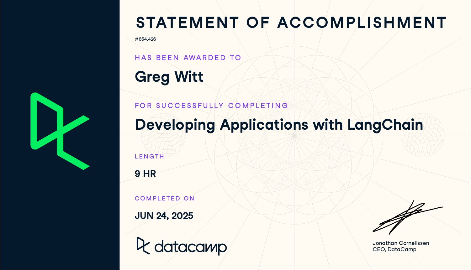 Langchain Applications Developer Certification