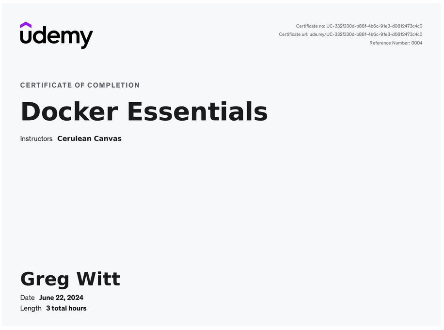 Docker Essentials Certificate